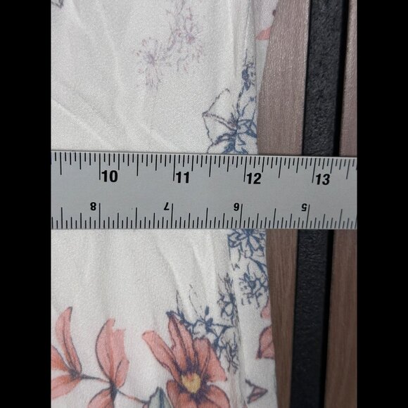 House of Bohemian Dress Small Womens Maxi Floral Henley Short Sleeve Boho - Picture 4 of 8